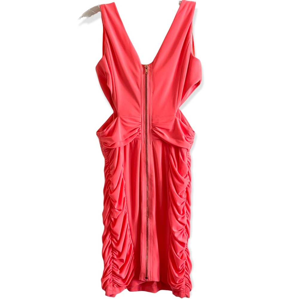 HAILEY LOGAN BY ADRIANNE PAPELL PINK CUT OUT BODYCON MINI DRESS - Picture 7 of 15